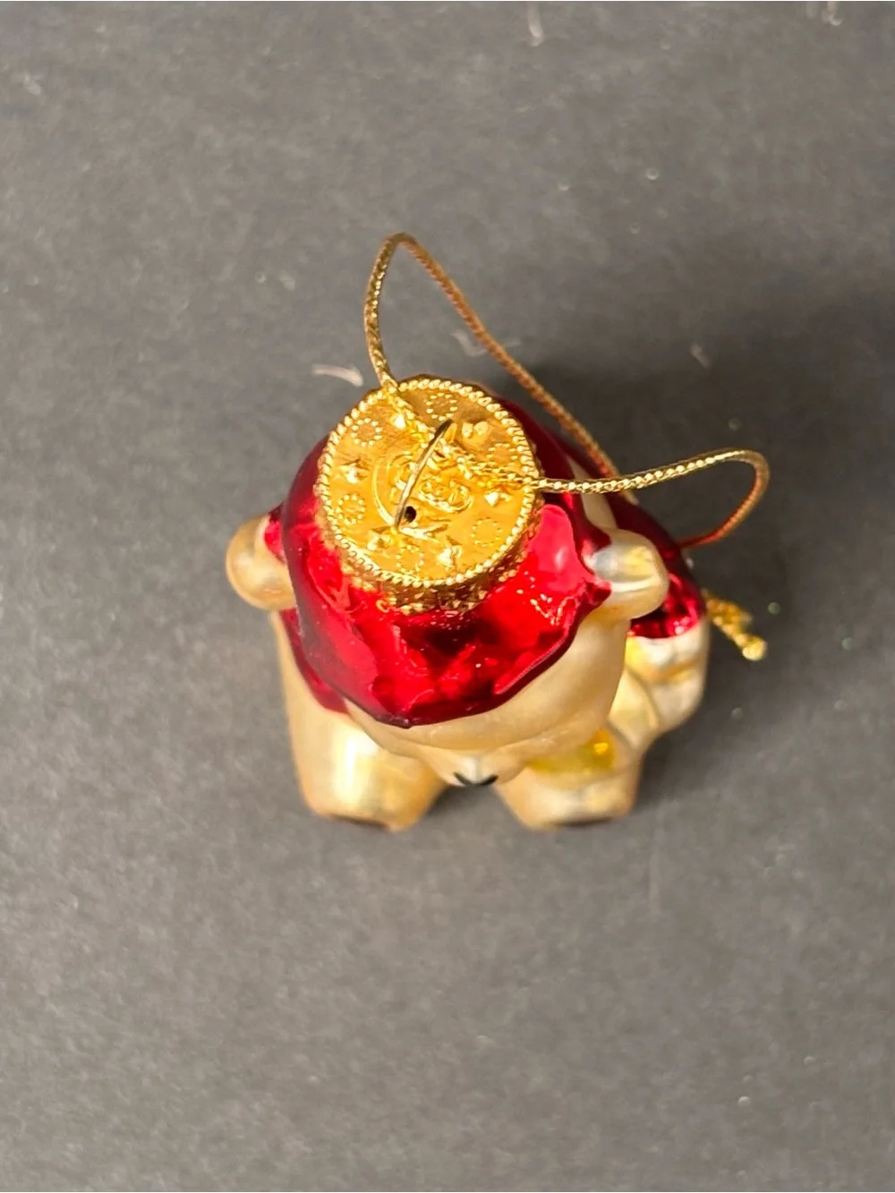 Vtg G&D (Gloria Duchin) Christmas Ornament Blown Glass Teddy Bear 3”